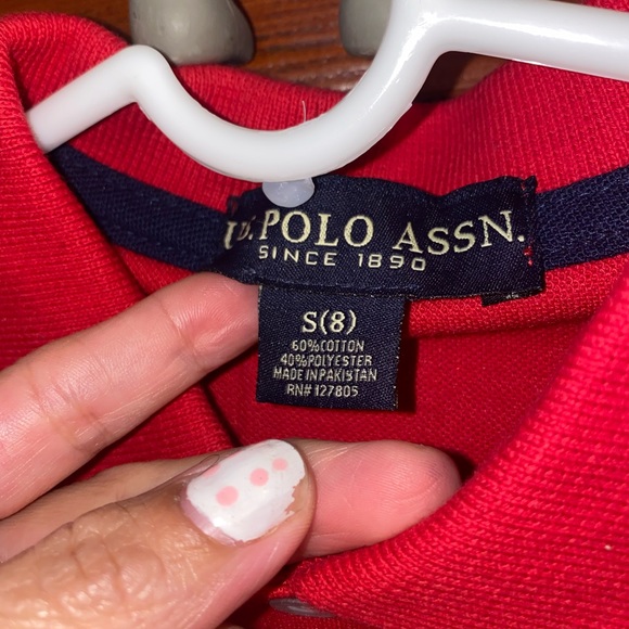 NWT $30 U.S Polo Assn. Boy's Collar Red Shirt - Picture 3 of 6